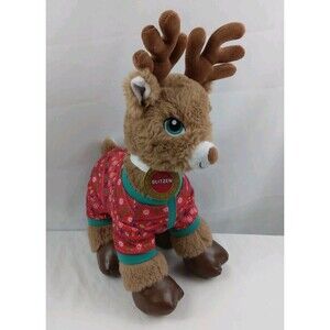 Blitzen Reindeer 17" Brown Plush Stuffed Animal Build A Bear Christmas Pajamas